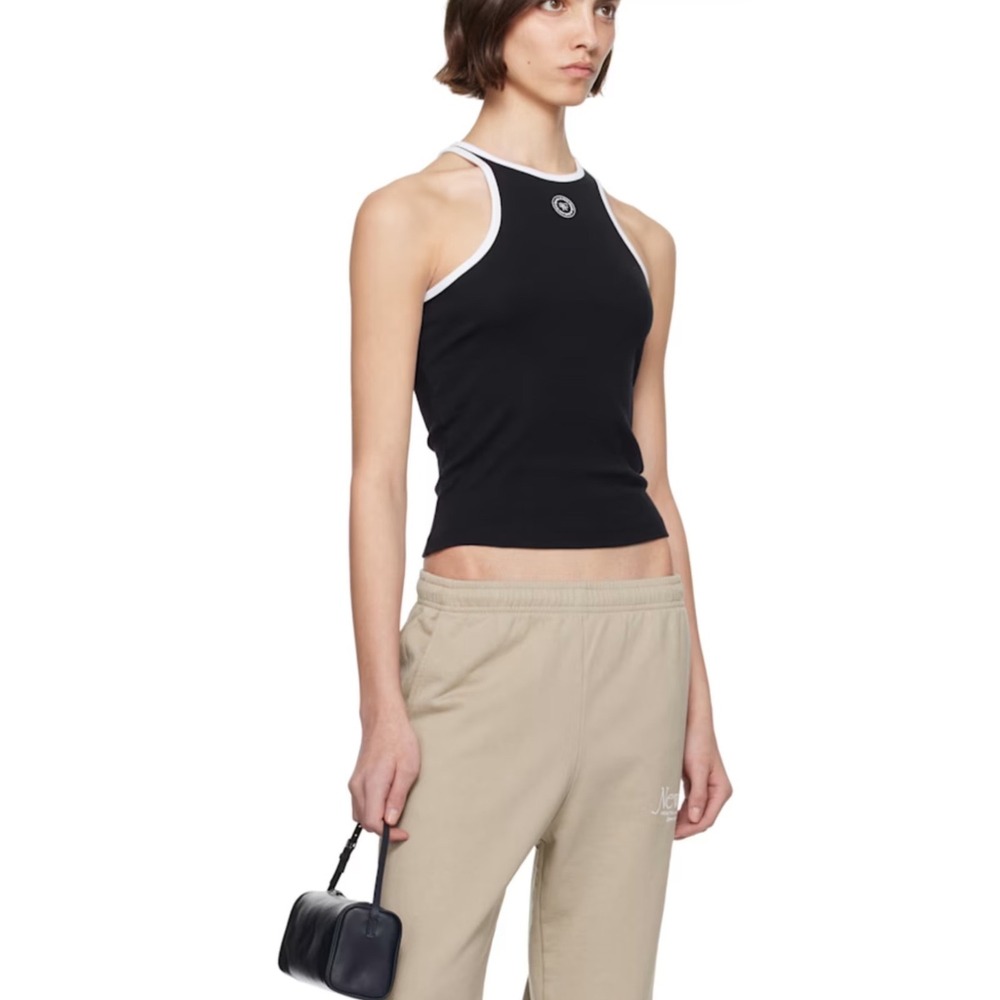 Sporty & Rich Isla Tank Top Sz‎ M Navy Blue Excellent Ribbed Knit 100% Viscose